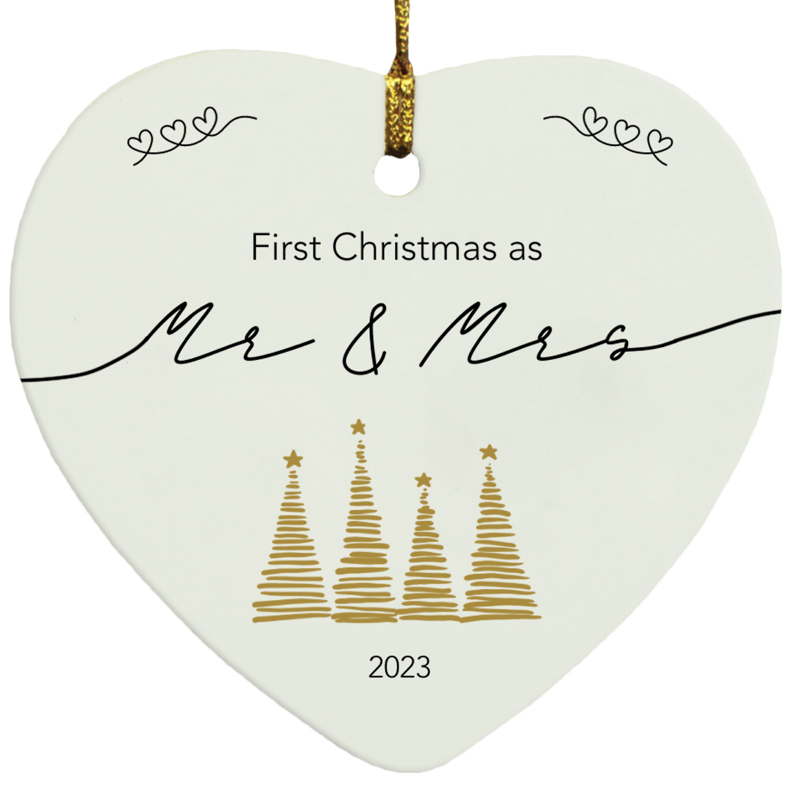 First Christmas  Mr. & Mrs. Gold Trees Ornament