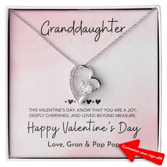 Granddaughter Customizable Heart Necklace Valentine's Day