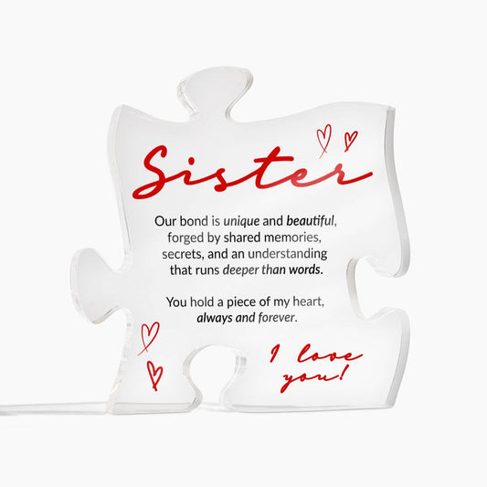 Acrylic Sister Gift Puzzle Piece